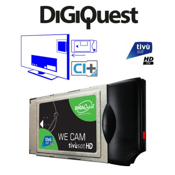 Hanya untuk Tivusat Digiquest WE CAM HD CI+ CAM. Harap gunakan Kartu Emas Tivusat Anda.